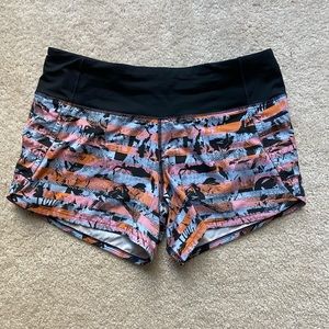 Lululemon multi colored speed up shorts